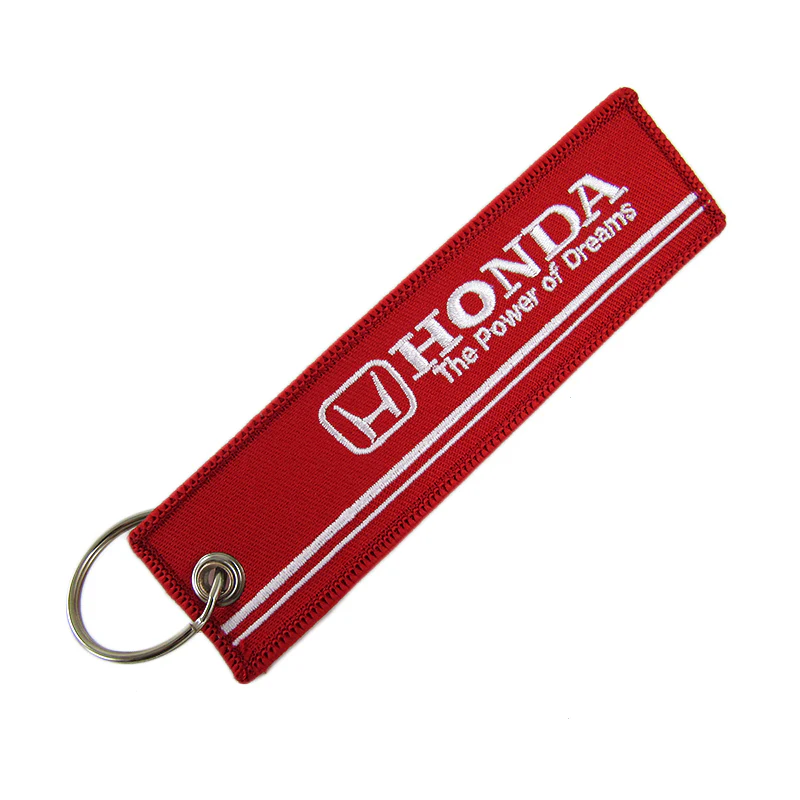 Embroidery JDM FIT RS RACING DOUBLE SIDE Racing Cell Holders Keychain Keyring X2 - Image 5