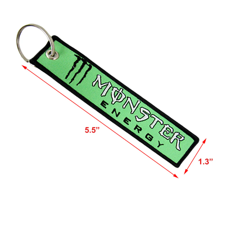 ENERGE DRINK DOUBLE SIDED EMBROIDERED KEYCHAIN For MONSTER CELL HOLDERS KAWASAKI - Image 2