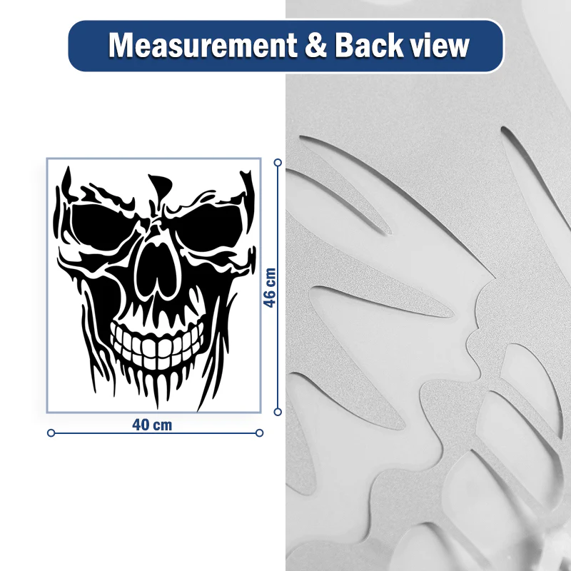 Evil Skull Decal Car Truck Window Black Vinyl Skull Sticker Scary Skeleton - Image 3