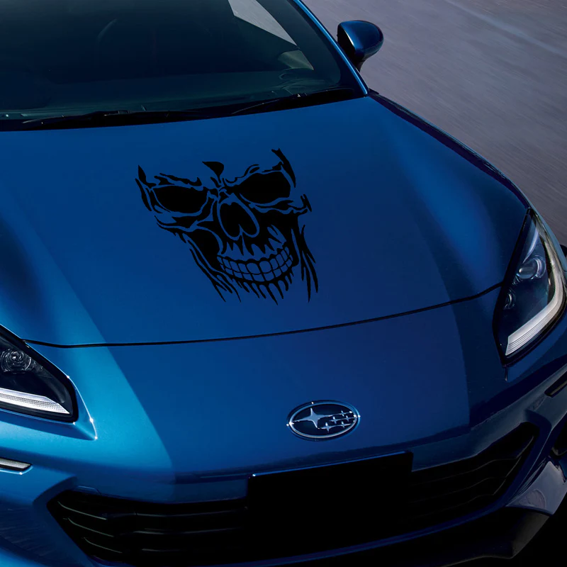 Evil Skull Decal Car Truck Window Black Vinyl Skull Sticker Scary Skeleton - Image 4