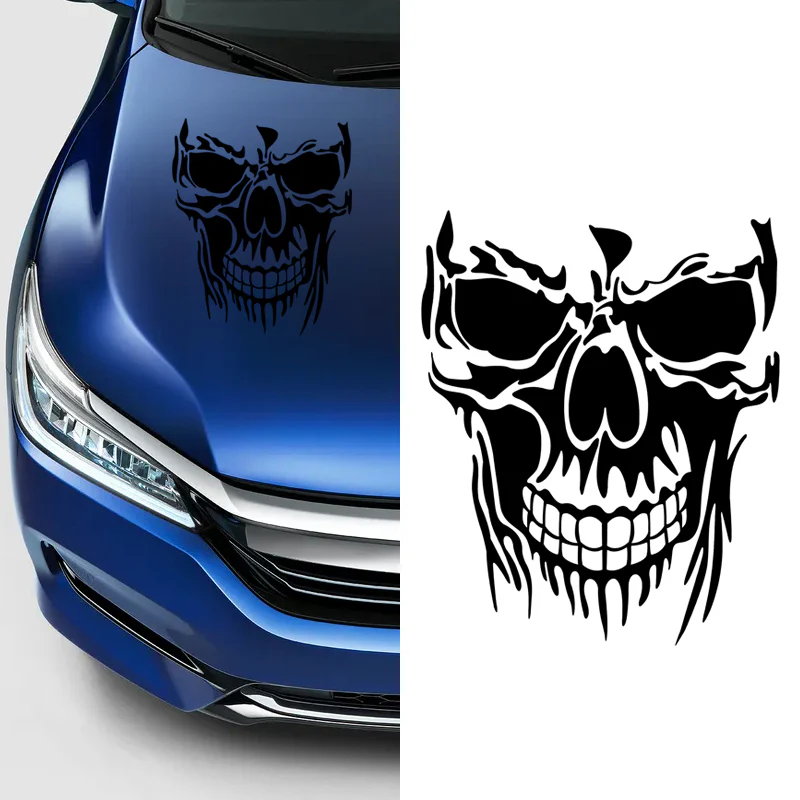 Evil Skull Decal Car Truck Window Black Vinyl Skull Sticker Scary Skeleton - Image 6