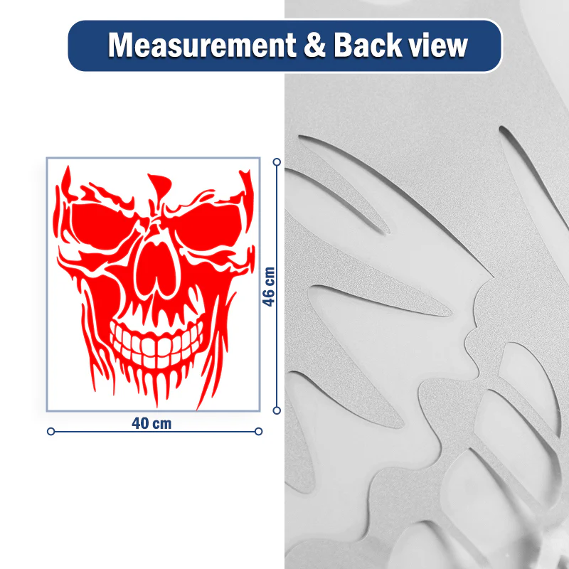 Evil Skull Decal Car Truck Window Red Vinyl Skull Sticker Scary Skeleton - Image 4