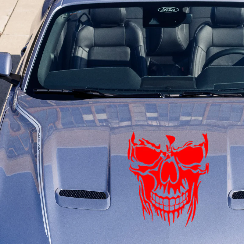Evil Skull Decal Car Truck Window Red Vinyl Skull Sticker Scary Skeleton - Image 5