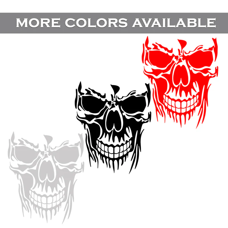 Evil Skull Decal Car Truck Window Silver Vinyl Skull Sticker Scary Skeleton - Image 5