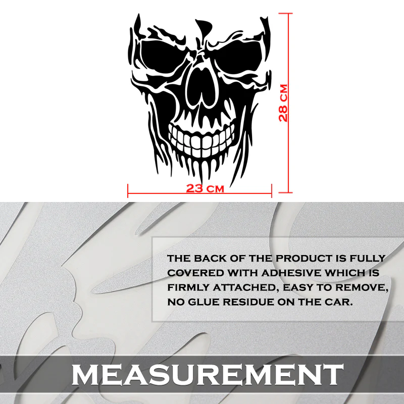 Evil Skull Vinyl Decal Car Truck Window Black Skull Sticker Scary Skeleton - Image 3