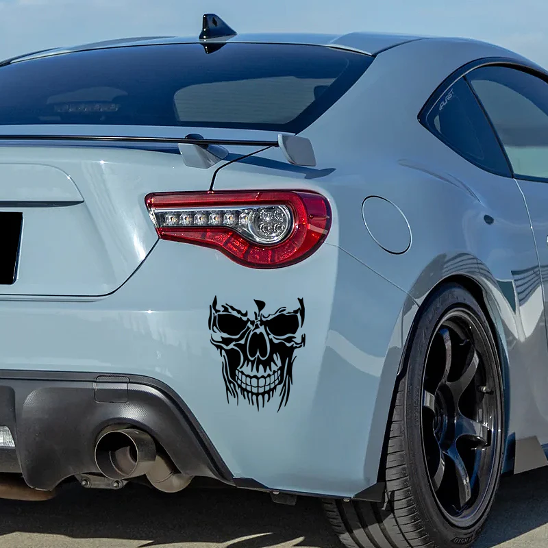 Evil Skull Vinyl Decal Car Truck Window Black Skull Sticker Scary Skeleton - Image 4
