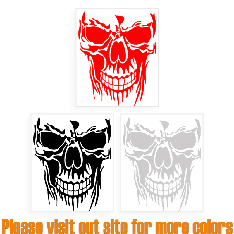 Evil Skull Vinyl Decal Car Truck Window Black Skull Sticker Scary Skeleton - Image 5
