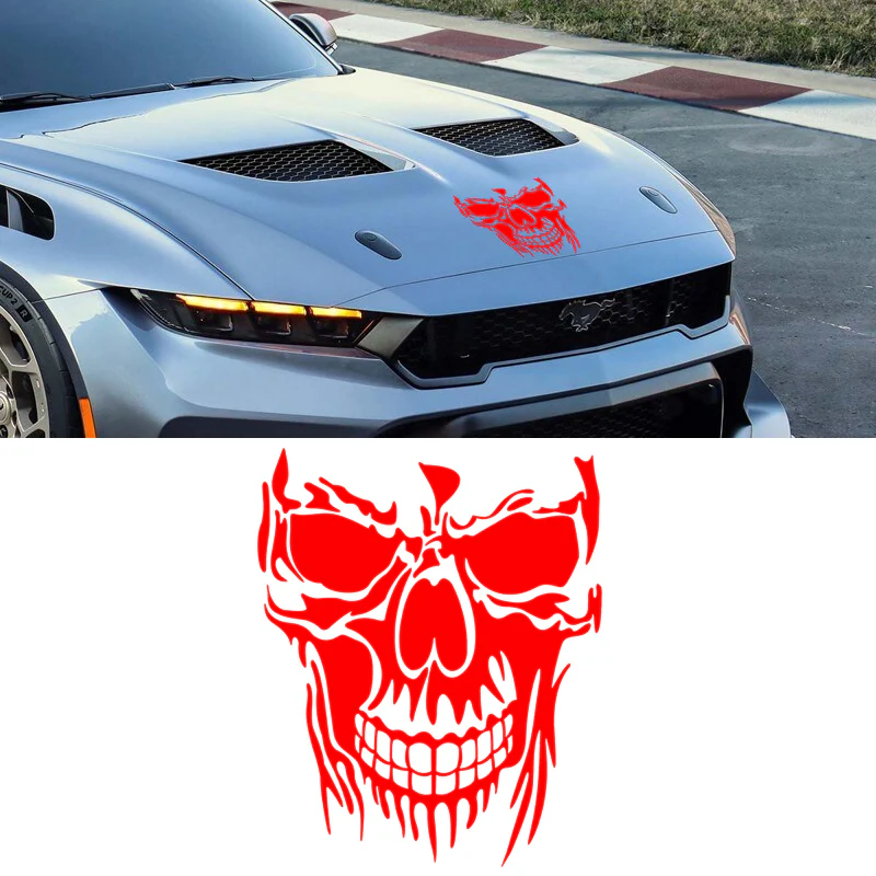 Evil Skull Vinyl Decal Car Truck Window Red Skull Sticker Scary Skeleton - Image 2