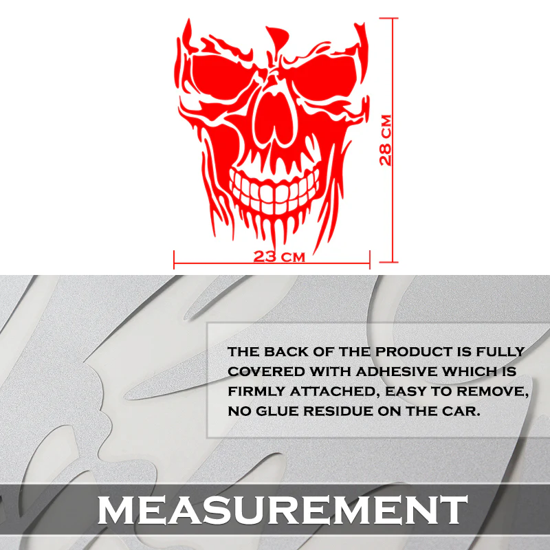 Evil Skull Vinyl Decal Car Truck Window Red Skull Sticker Scary Skeleton - Image 4