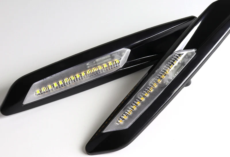 F10-Style BMW 1 / 3 /5 Series White LED Turn Signal Front Side Marker Lights -Clear Lens - Image 2