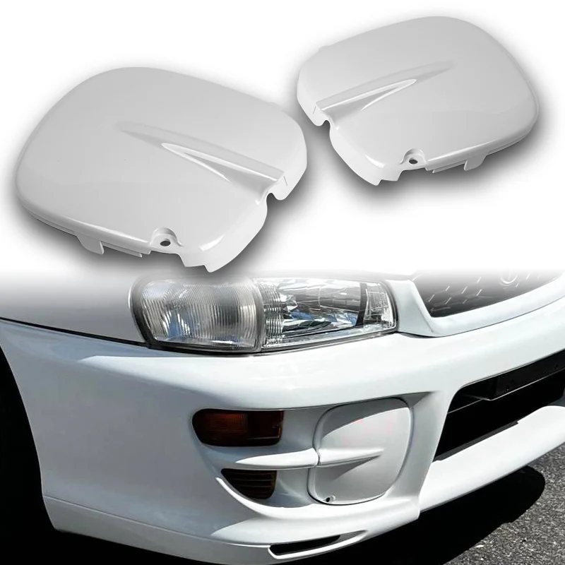 Fog Light Lamp Front Bumper Bezel Covers Cap For 1997 - 2001 Subaru Impreza STi GC8 GF8 -White ABS - Image 5