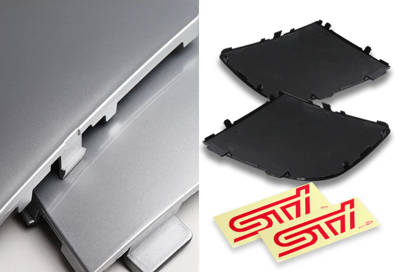 Fog Light Lamp Front Bumper Bezel Covers Cap For 2006 - 2007 Subaru Impreza WRX STi -Silver - Image 3