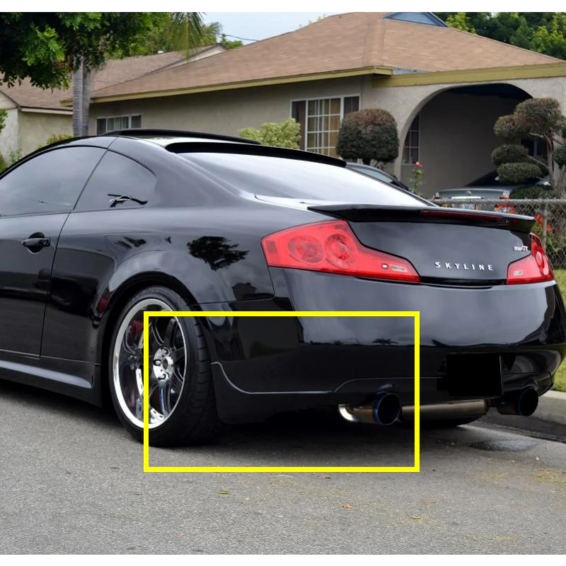 For 03-06 Infiniti G35 Coupe 2-Pcs Painted BLK Rear Bumper Lip Mud Guards Polyurethane - Image 5