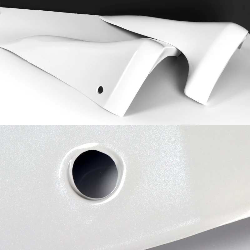 For 03-06 Infiniti G35 Coupe 2-Pcs Painted WH Rear Bumper Lip Mud Guards Polyurethane - Image 2