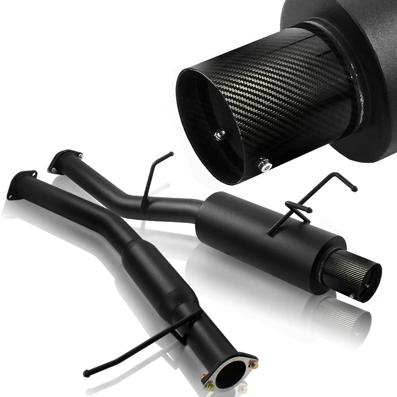 For 1989 1990 1991 1992 1993 1994 Nissan 240SX S13 4" Tip Black Catback Exhaust Muffler System - Image 2