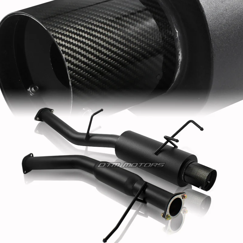 For 1989 1990 1991 1992 1993 1994 Nissan 240SX S13 4" Tip Black Catback Exhaust Muffler System - Image 3