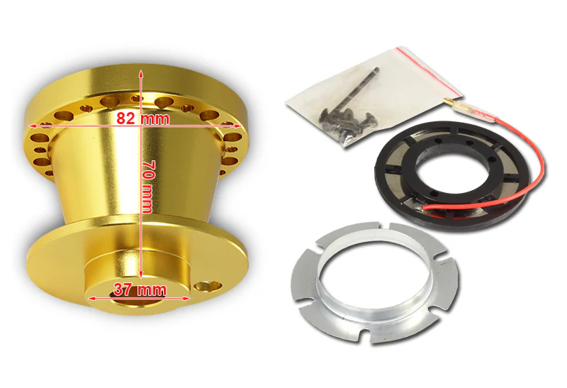 For 1989 - 1998 Nissan 240SX S13 Steering Wheel 6-Bolt HUB Adapter -Gold Aluminum - Image 2