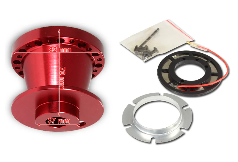 For 1989 - 1998 Nissan 240SX S13 Steering Wheel 6-Bolt HUB Adapter -Red T6061 Aluminum - Image 2