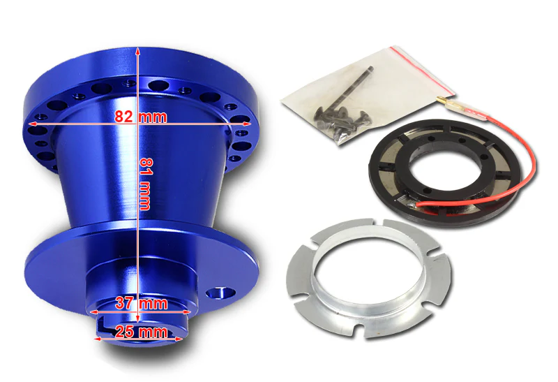 For 1990 - 1993 Honda Accord Steering Wheel 6-Bolt HUB Adapter -Blue T-6061 Aluminum - Image 2