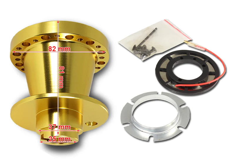 For 1992 - 1996 Honda Prelude Steering Wheel 6-Bolt HUB Adapter -Gold T-6061 Aluminum - Image 2