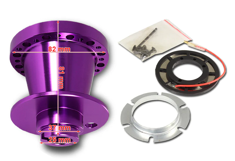 For 1992 - 1996 Honda Prelude Steering Wheel 6-Bolt HUB Adapter -Purple T-6061 Aluminum - Image 2
