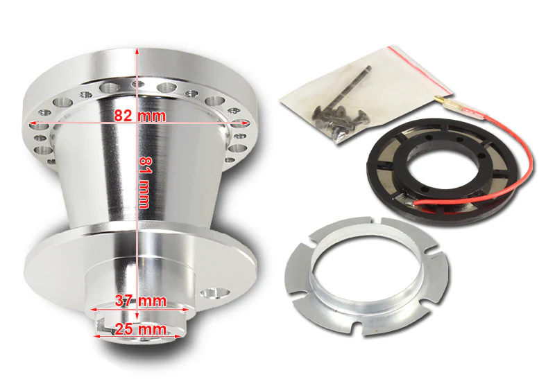 For 1992 - 1996 Honda Prelude Steering Wheel 6-Bolt HUB Adapter -Silver T-6061 Aluminum - Image 2