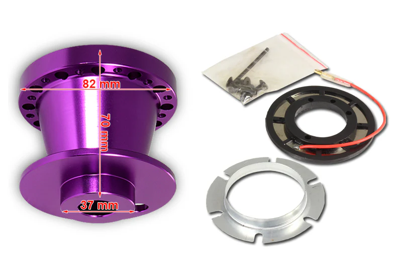 For 1990 - 1996 Nissan 300ZX Steering Wheel 6-Bolt HUB Adapter -Purple Aluminum - Image 2
