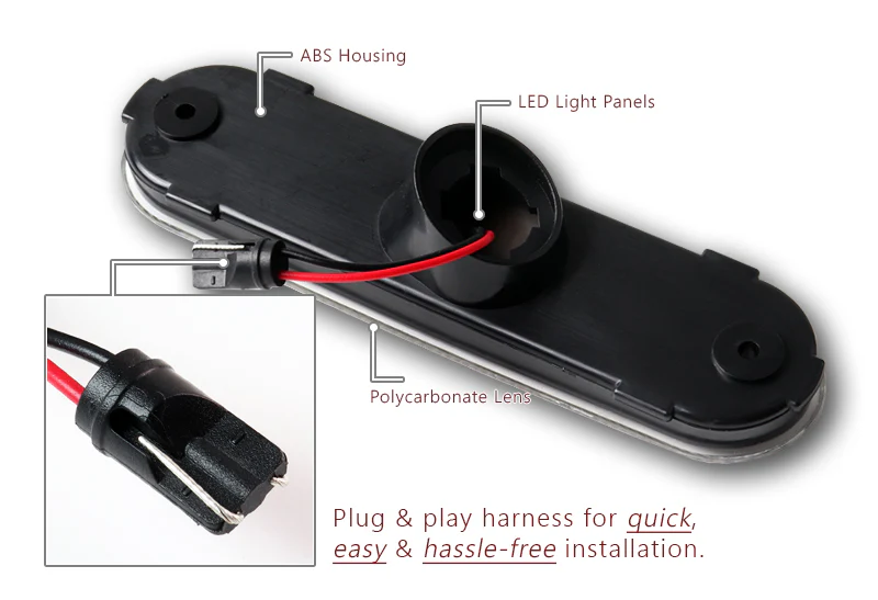 For 1990-2005 Mazda Miata / MX-5 Front & Rear LED Side Marker Turn Signal Lights Set -Clear Lens - Image 3