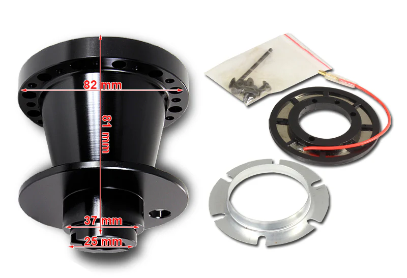 For 1990 - 1993 Honda Accord Steering Wheel 6-Bolt HUB Adapter -Black T-6061 Aluminum - Image 2