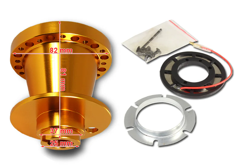 For 1990 - 1993 Honda Accord Steering Wheel 6-Bolt HUB Adapter -Orange T-6061 Aluminum - Image 2