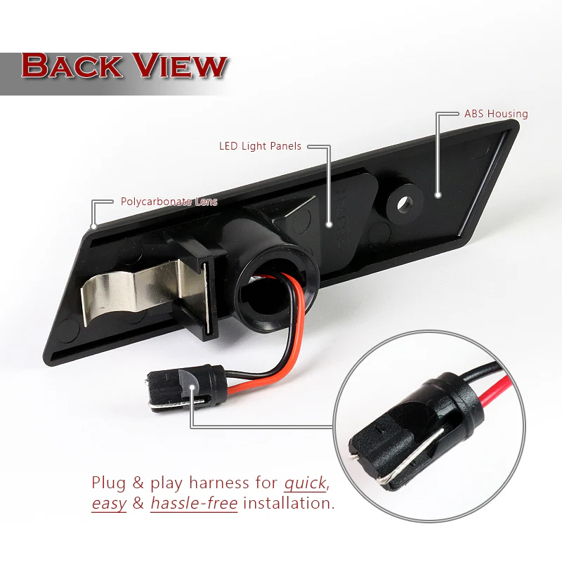 For 1992–1998 BMW 3-Series E36 Amber LED Turn Signal Front Side Marker Lights -Smoked Lens - Image 3