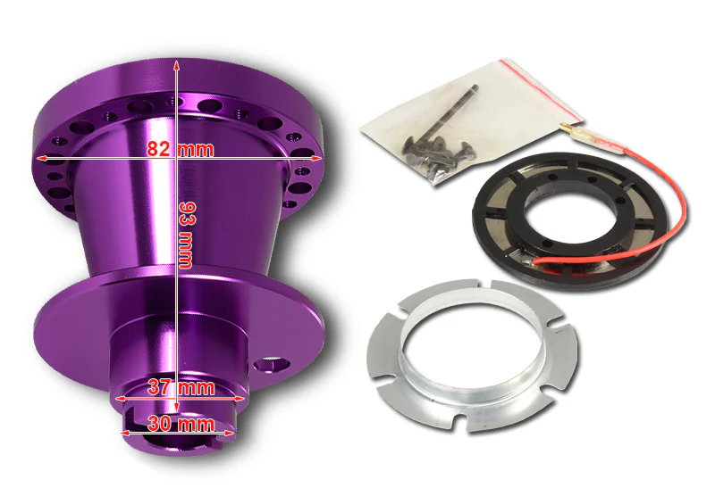 For 1992 - 1995 Honda Civic Steering Wheel 6-Bolt HUB Adapter -Purple T-6061 Aluminum - Image 2