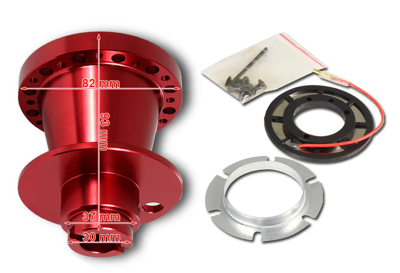 For 1992 - 1995 Honda Civic Steering Wheel 6-Bolt HUB Adapter -Red T-6061 Aluminum - Image 2