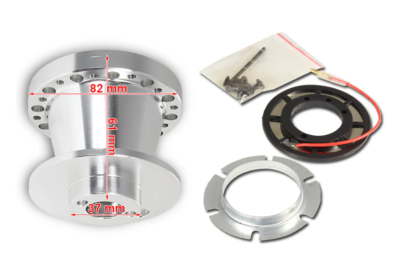 For 1995 - 2006 Hyundai Accent Steering Wheel 6-Bolt HUB Adapter -Silver T-6061 Aluminum - Image 2