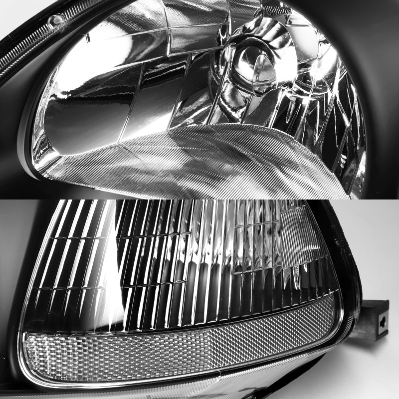 For 1996 - 1998 Honda Civic EK 2/3/4 Door Headlights -Black Housing / Clear Lens / Clear Reflectors - Image 2