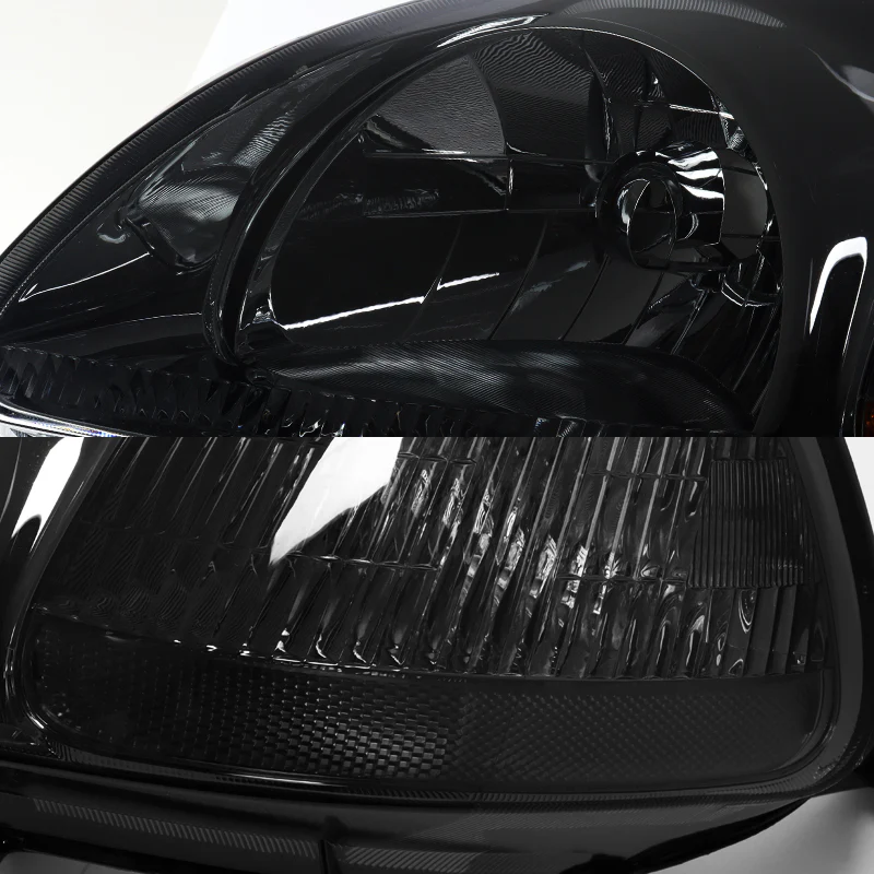 For 1996 - 1998 Honda Civic EK 2/3/4 Door Headlights -Chrome Housing / Smoke Lens / Clear Reflectors - Image 2