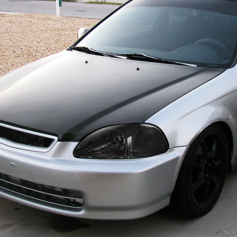 For 1996 - 1998 Honda Civic EK 2/3/4 Door Headlights -Chrome Housing / Smoke Lens / Clear Reflectors - Image 5