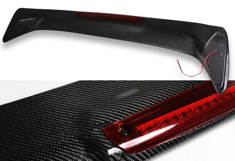 For 1996 - 2000 Honda Civic Coupe / 2DR Rear Trunk Lip Spoiler Wing With LED Brake Light -Real Carbon Fiber - Image 2