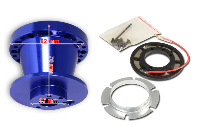 For Scion TC XA XB Steering Wheel 6-Bolt HUB Adapter -Blue T-6061 Aluminum - Image 2