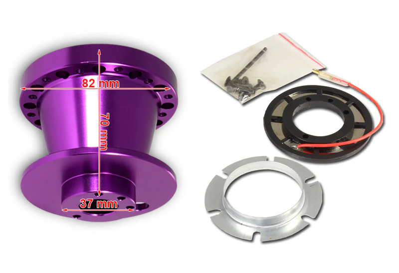 For 2000 - 2006 Honda S2000 Steering Wheel 6-Bolt HUB Adapter -Purple T-6061 Aluminum - Image 2