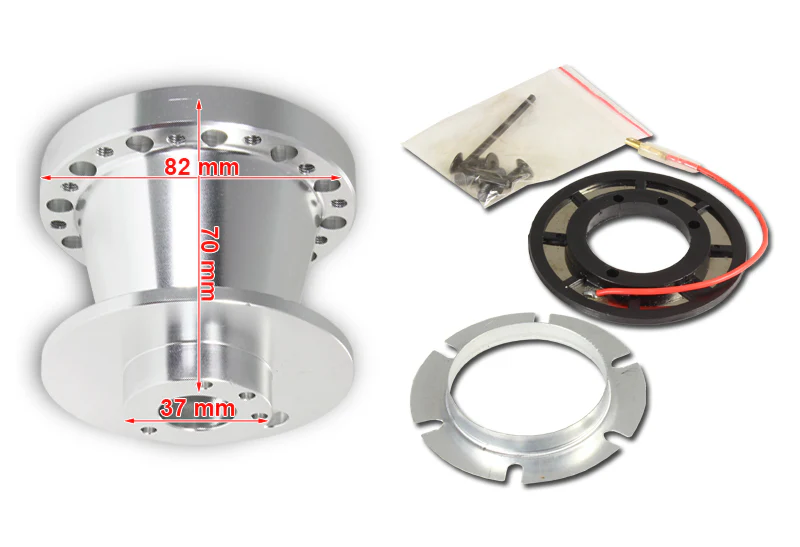 For 2000 - 2006 Honda S2000 Steering Wheel 6-Bolt HUB Adapter -Silver T-6061 Aluminum - Image 2