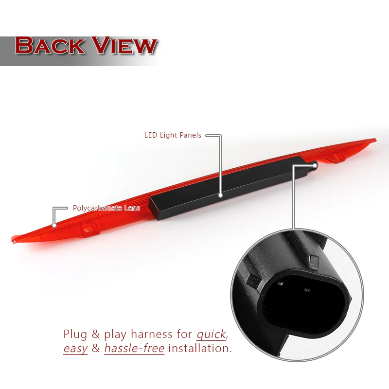 For 1997-2004 Porsche Boxster 986 LED High Mount Third 3RD Brake Light Stop Lamp -Red Lens - Image 3
