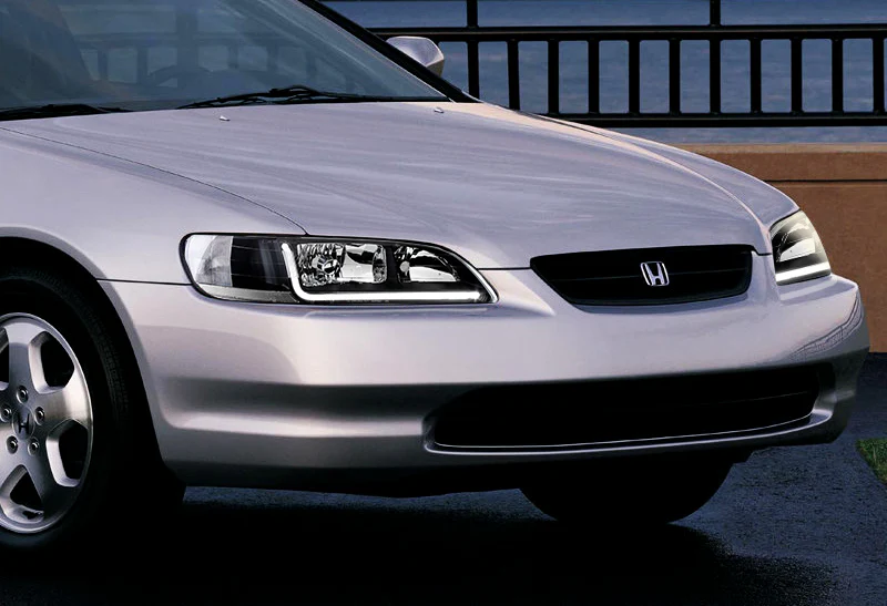 For 1998 - 2002 Honda Accord LED DRL Headlights -Black Housing / Clear Lens / Clear Reflectors - Image 6