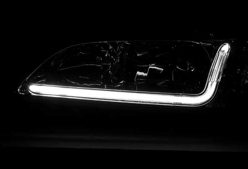 For 1998 - 2002 Honda Accord LED DRL Headlights -Chrome Housing / Smoke Lens / Clear Reflectors - Image 5