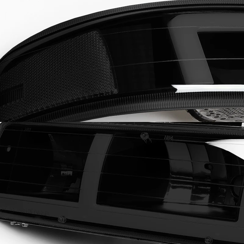 For 1999 - 2002 Chevrolet Chevy Silverado / 2000 - 2006 Tahoe Suburban G2 LED Bar DRL Headlights -Black Housing / Smoke Lens / Clear Reflectors (4-Piece Set) - Image 2