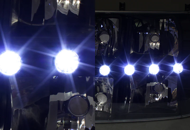 For 1999 - 2002 Chevrolet Chevy Silverado LED DRL Conversion Black Headlights + Black Grille - Image 3