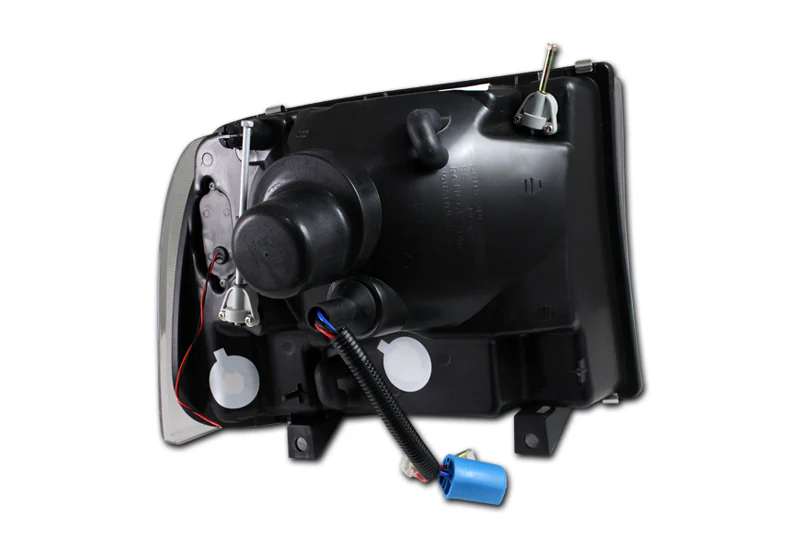 For 1999 - 2004 Ford F250 / F350 Super Duty / Excursion LED DRL Headlights -Black Housing / Clear Lens / Amber Reflectors - Image 2