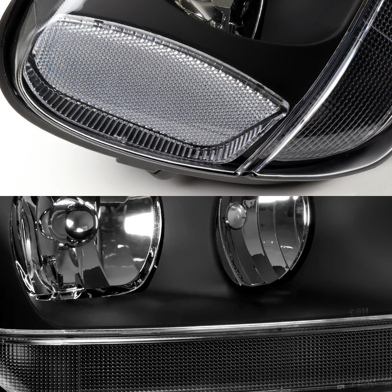 For 1999 - 2004 Jeep Grand Cherokee Headlights -Black Housing / Clear Lens / Clear Reflectors - Image 2