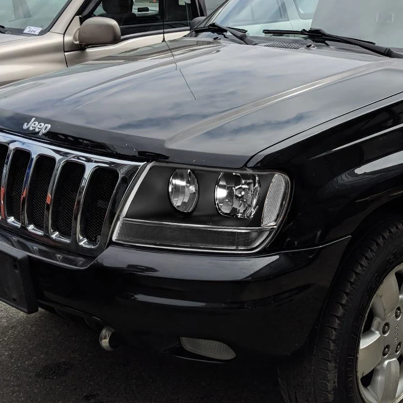 For 1999 - 2004 Jeep Grand Cherokee Headlights -Black Housing / Clear Lens / Clear Reflectors - Image 6