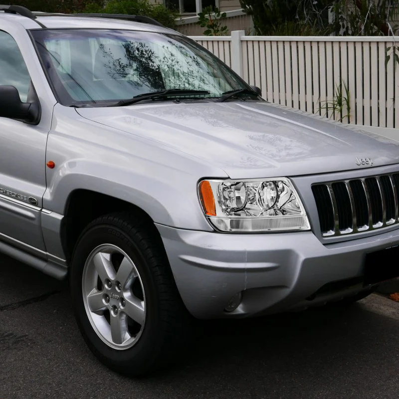 For 1999 - 2004 Jeep Grand Cherokee Headlights -Chrome Housing / Clear Lens / Amber Reflectors - Image 5